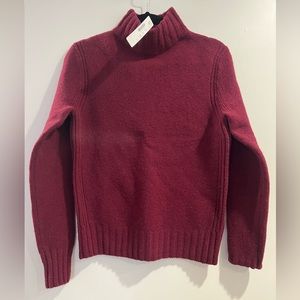 Jcrew size small, turtleneck sweater color burgundy NWT